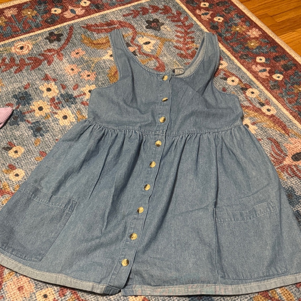 Vintage Blue Denim Button-Down Dress